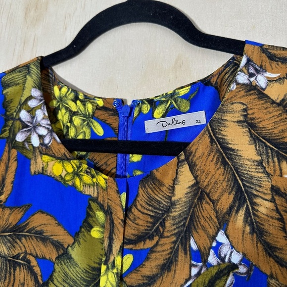 Darling Selena Floral Tropical Pleated Dress, Size XL - Picture 3 of 11